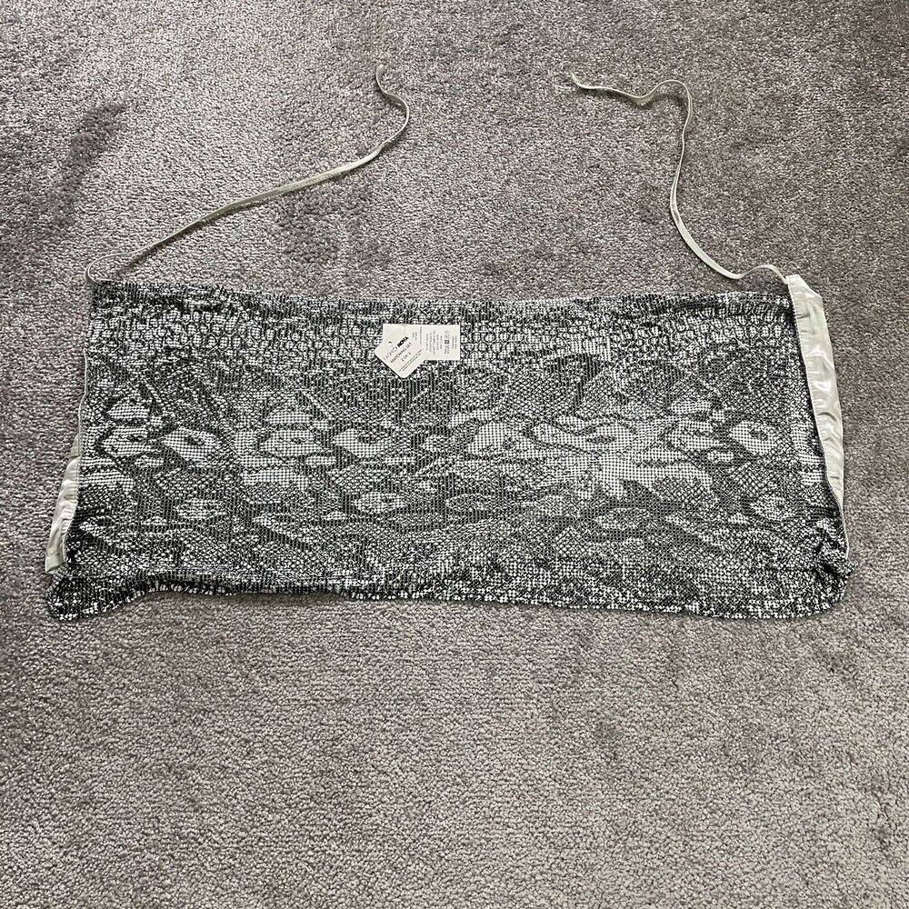 Fashion Nova Metallic Tube Top Womens Snake Skin Aluminum Party Club NWT New